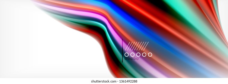 Abstract wave lines liquid fluid rainbow style color stripes background. Vector artistic illustration for presentation, app wallpaper, banner or poster