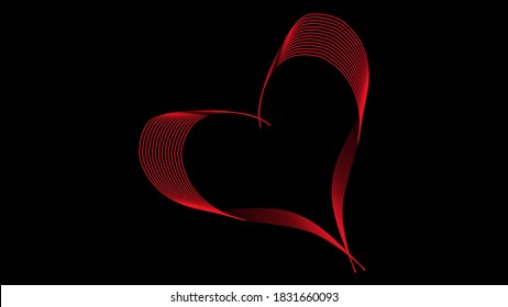 Resumen de líneas de onda en el fondo. Corazón de olas coloridas. Ilustración para el diseño moderno de negocios. Fondo de color de gradiente abstracto de líneas suaves. Ilustración vectorial.