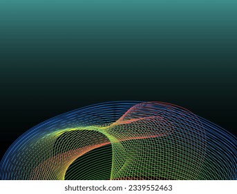 abstract wave lines on black background. vector illustration