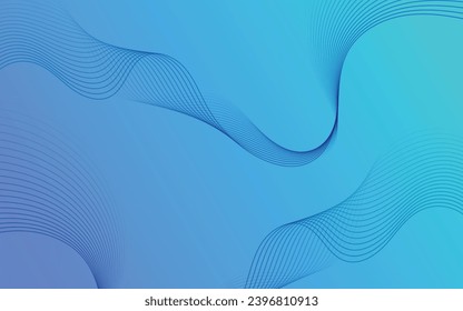 Abstrakte Wellenlinien auf blauem Farbverlauf-Hintergrund, Moderner Farbverlauf, Digitaler Hintergrund, Wellenlinien-Muster, Wellenformen Farbverlauf-Linien.