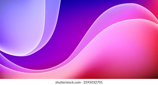 Abstract wave lines on colorful vector background.