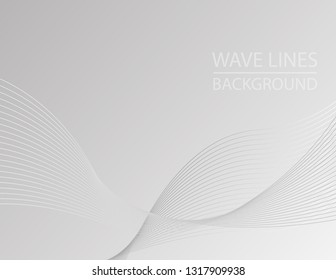 Abstract wave lines on gray background. Can be used presentation, poster. Vector illustration.