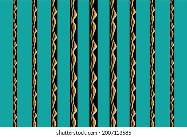 Abstract wave lines on a green background.Vector Illustration. 