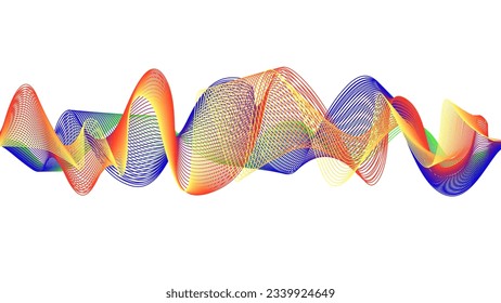 abstract wave lines on transparant  background. vector illustration