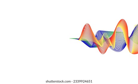 líneas de onda abstractas sobre fondo transparente. ilustración vectorial