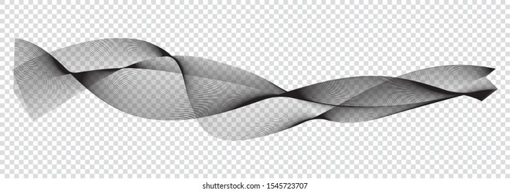 abstract wave lines on transparent background