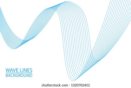 Abstract wave lines on white background. Can be used presentation, poster. Vector illustration.