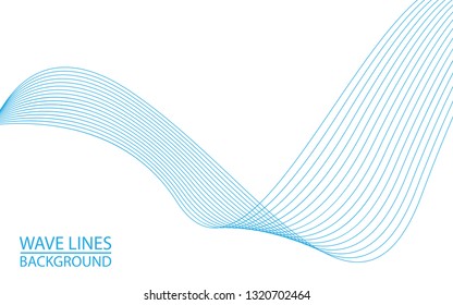 Abstract wave lines on white background. Can be used presentation, poster. Vector illustration.
