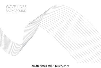 Abstract wave lines on white background. Can be used presentation, poster. Vector illustration.