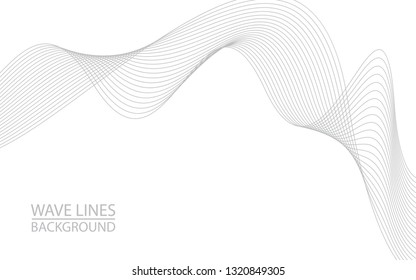Abstract wave lines on white background. Can be used presentation, poster. Vector illustration.