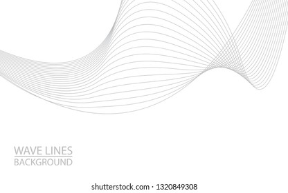 Abstract wave lines on white background. Can be used presentation, poster. Vector illustration.