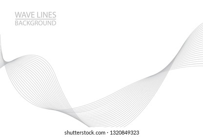 Abstract wave lines on white background. Can be used presentation, poster. Vector illustration.