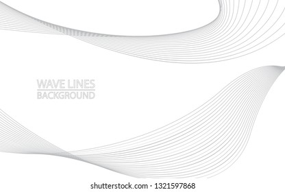 Abstract wave lines on white background. Can be used presentation, poster. Vector illustration.