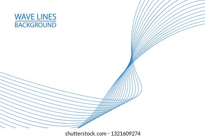 Abstract wave lines on white background. Can be used presentation, poster. Vector illustration.