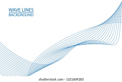 Abstract wave lines on white background. Can be used presentation, poster. Vector illustration.