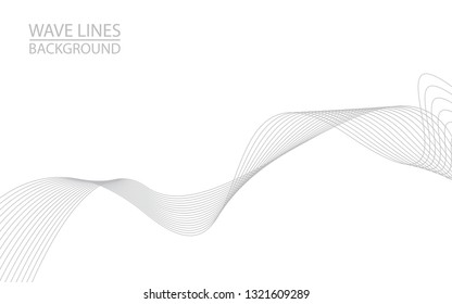 Abstract wave lines on white background. Can be used presentation, poster. Vector illustration.