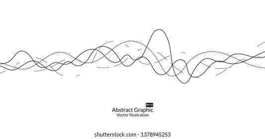 Abstract wave lines on white background for elements in concept business presentation, Brochure, Flyer, Science, Technology. Vector illustration