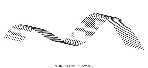 Líneas de onda Abstractas sobre fondo blanco. Elemento de línea de onda Abstractas para el diseño. Fondo Abstractas con onda, Ilustración vectorial.