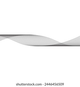 Abstract wave lines on white background. Can be used presentation, poster. Vector illustration.