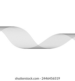 Abstract wave lines on white background. Can be used presentation, poster. Vector illustration.