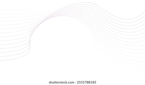 Abstract wave lines on white background whit doted. Smooth dynamic wavy lines. Modern banner template design. Suit for brochure, website, flyer, 