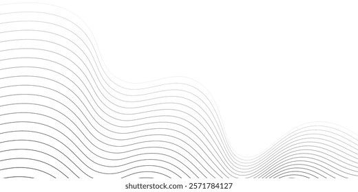 Abstract wave lines on white background. Vector Illustration