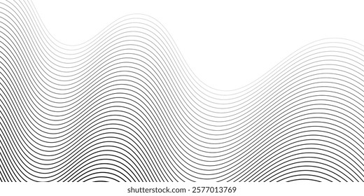 Abstract Wave Lines  On White Background Optical Illusion Effect