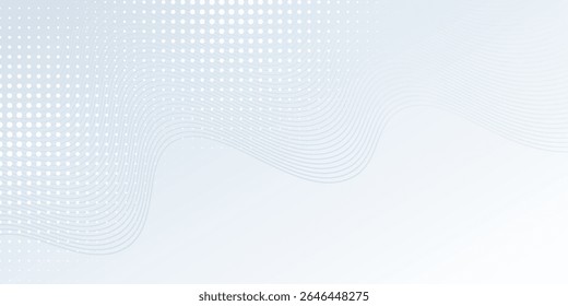 Abstract wave lines on white background whit doted. Smooth dynamic  template design. Suit for brochure good simple modern art vector