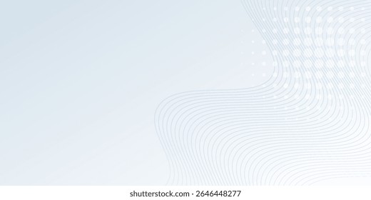 Líneas de onda Abstractas sobre fondo blanco con puntos. Diseño de Plantilla dinámica suave. Traje para el folleto bueno simple