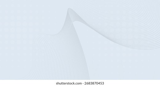 Linhas de onda abstratas em fundo branco branco branco pontilhado. suave moderno bom simples ilustrações de arte
