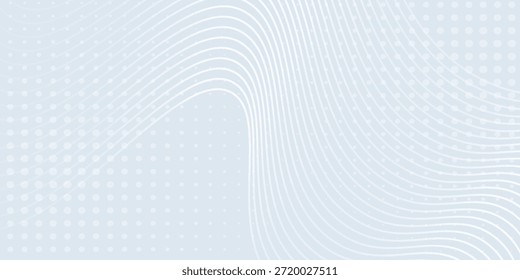 Líneas de onda Abstractas sobre fondo blanco con puntos. Diseño de Plantilla dinámica suave. arte bueno moderno agradable