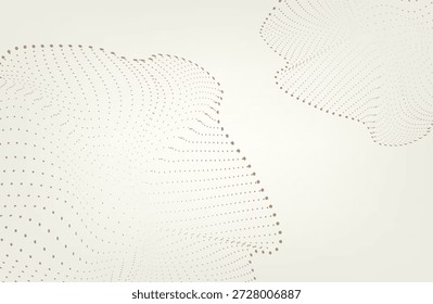 Abstract wave lines on white background with dotted. Vector in concept luxury, technology, science, music, modern.