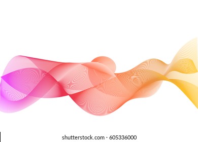Abstract wave lines on a white background.Colorful shiny wave .
