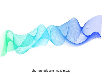 Abstract wave lines on a white background.Colorful shiny wave .