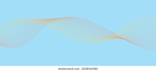 Abstract wave lines in orange yellow gradient on minimalist background. Futuristic and dynamic look, perfect for tech, digital, and modern design projects.