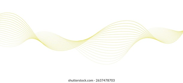 Abstract wave lines in orange-yellow gradient on white background. Futuristic and dynamic look, perfect for tech, digital, and modern design projects.