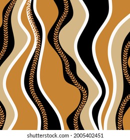 Resumen del patrón de líneas de onda en un fondo negro.Ilustración vectorial. 