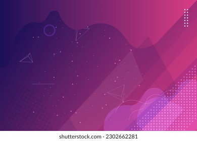  Abstract wave lines pattern on pink and blue gradient background