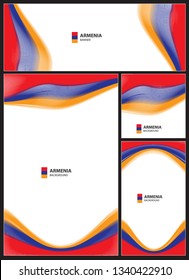 Abstract wave lines pattern set armenia flag background. Collection banner design. brochure, card vector illustration.