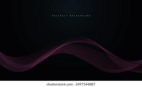 Abstract wave lines pattern smooth curve flowing dynamic isolated background. Premium modern flowing wave lines element. Futuristic technology concept. Vector illustration for banner, flyer, brochure