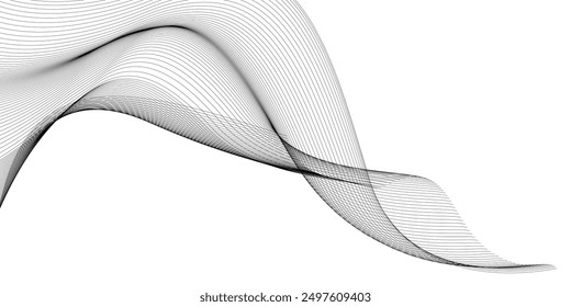 Abstract wave lines pattern smooth curve flowing dynamic isolated background. Premium modern flowing wave lines element. Futuristic technology concept. Vector illustration for banner, flyer, brochure
