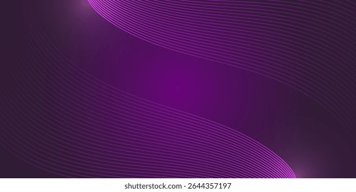 Abstract  wave lines in a purple background, minimal vector illustration ideal for backgrounds, digital art, banner design, music visuals, modern layout, technology, and motion themes.