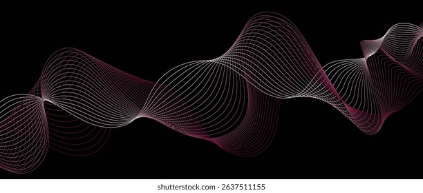 Abstract wave lines in purple gradient on minimalist background. Futuristic and dynamic look, perfect for tech, digital, and modern design projects.