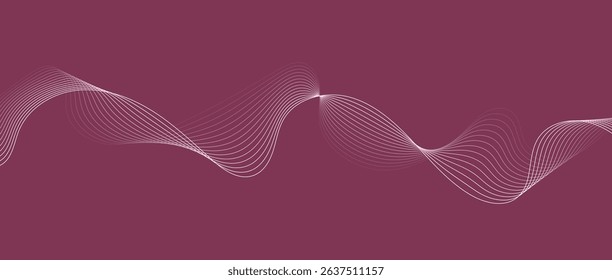 Abstract wave lines in purple gradient on minimalist background. Futuristic and dynamic look, perfect for tech, digital, and modern design projects.