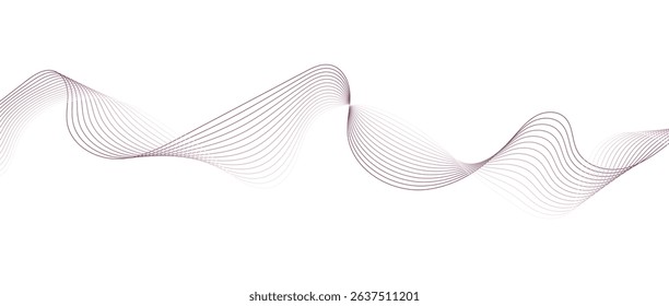 Abstract wave lines in purple gradient on minimalist background. Futuristic and dynamic look, perfect for tech, digital, and modern design projects.