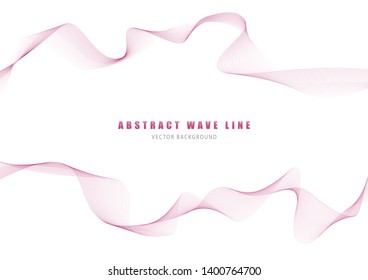 Linhas de onda abstratas com cor de vinho tinto no fundo branco. Linha ondulada curva criada com a ferramenta de mistura.