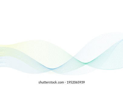 Abstract wave lines smooth flowing on white background vector.