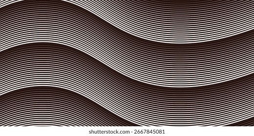 Abstract wave lines soundwave smooth flowing dynamic isolated on white background. Technology, digital, communication, science, music concept vector background illustration