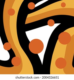 Abstract wave lines with spheres pattern on a white background.Vector Illustration. 