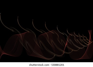 abstract wave lines wavy, for brochure and website design on black background. vector illustration eps10;